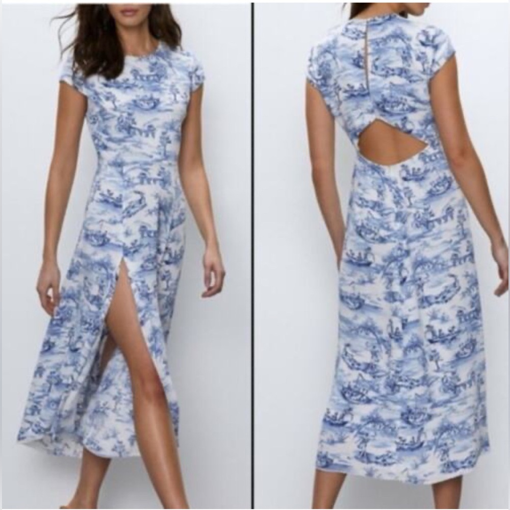 🦋 Babaton Blue and White Midi Dress 🦋